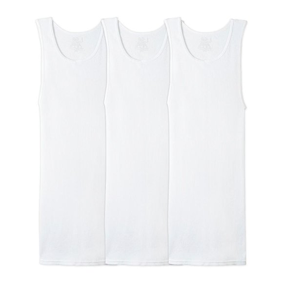 Camiseta Fruit Of The Loom para Hombre, Atlética Blanca 3 Piezas Talla CH