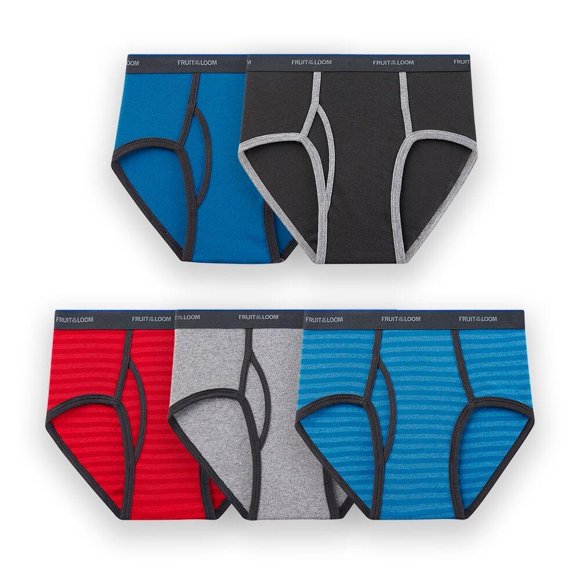 Trusa Fruit Of The Loom para Niño, Básico de Algodón Pack 5 Piezas Multicolor Talla EG