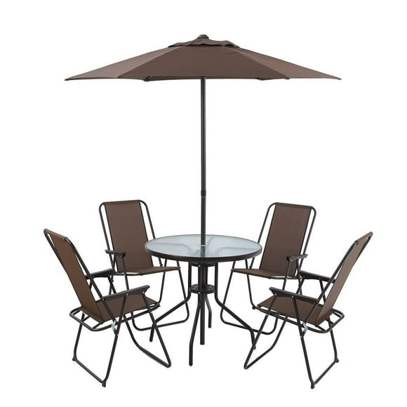 Set Desayunador Mainstays 6 Piezas Chocolate con Sombrilla