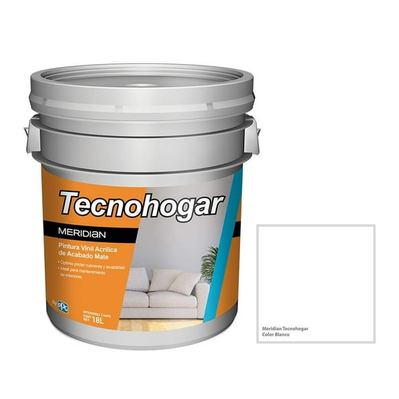 Pintura Meridian Tecnohogar Color Blanco 18 Litros