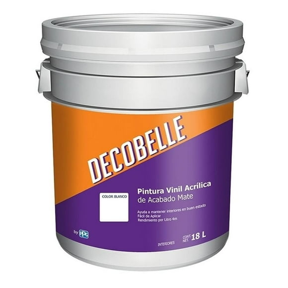 Pintura Decobelle Color  Blanco 18 Litros