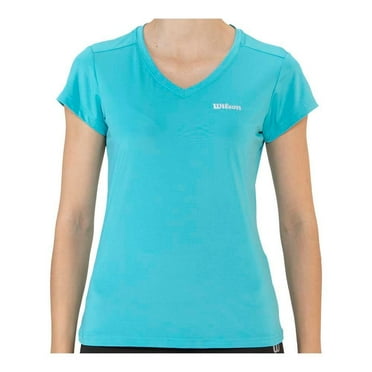 Playera Wilson para Mujer, Deportivo Azul Turquesa Talla G