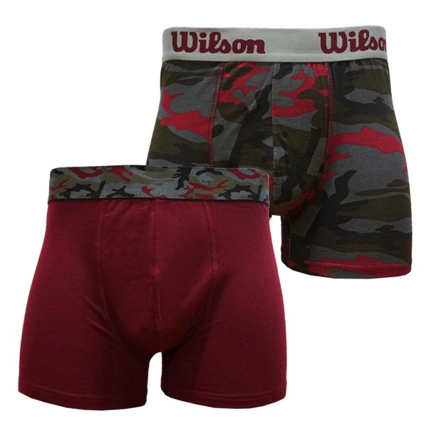 Bóxer Wilson Talla EG Vino y Camuflaje 2 Piezas