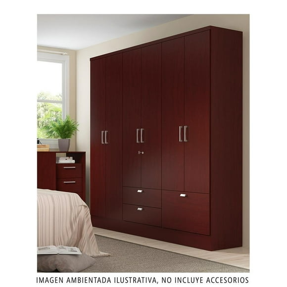 Ropero Bertolini Caoba Acabado UV Brillante 6 Puertas