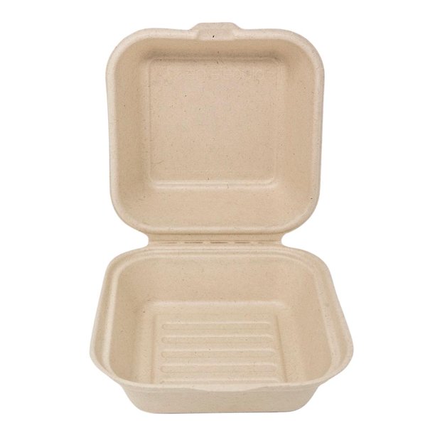 Contenedor para Hamburguesa Entelequia de Paja de trigo 6 pulgadas