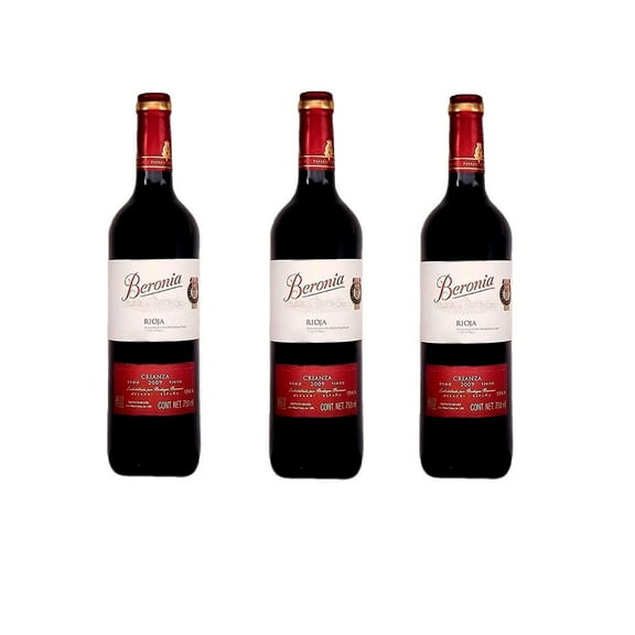 Paquete 3 Botellas  Vino Tinto Beronia Crianza Rioja 750 ml