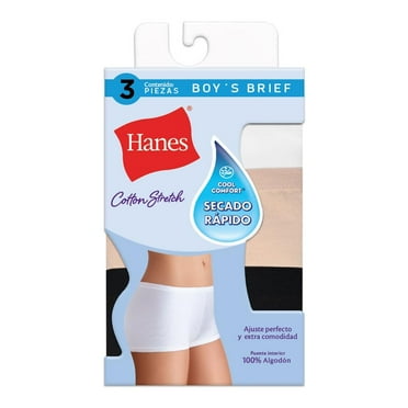 Bóxer Hanes Panties para Mujer, Cotton Stretch Multicolor 3 Piezas Talla CH/5