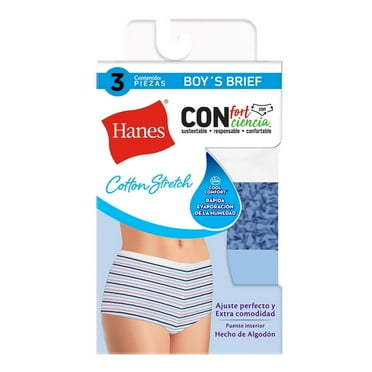 Bóxer Hanes Panties para Mujer, Cotton Stretch Tonos Morados 3 Piezas Talla M/6