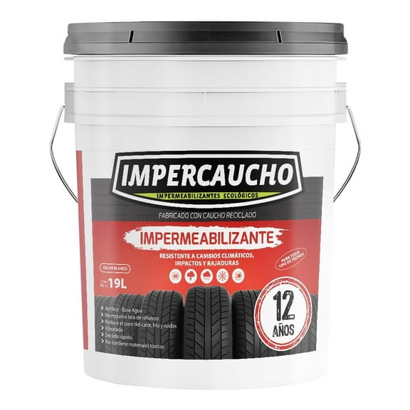 HPABImpermeabilizante Impercaucho 12 años blanco 19 L