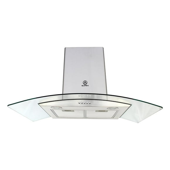 Campana Supra Cristal Curvo de 90 cm Acero Inoxidable