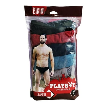 Bikini Playboy para Hombre, Multicolor Liso 1 Paquete con 7 Piezas Talla G