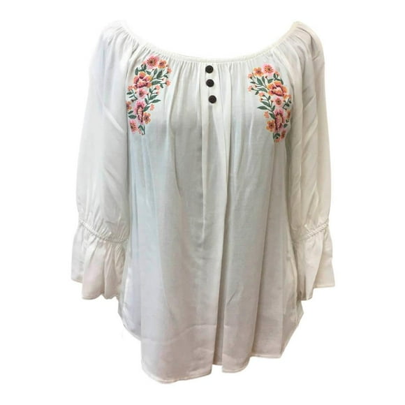 Blusa George Talla EG con Botones Blanco