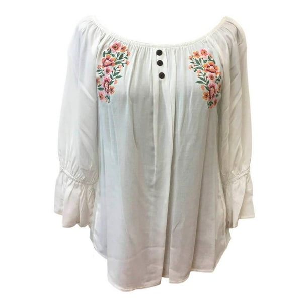 Blusa George Talla EG con Botones Blanco