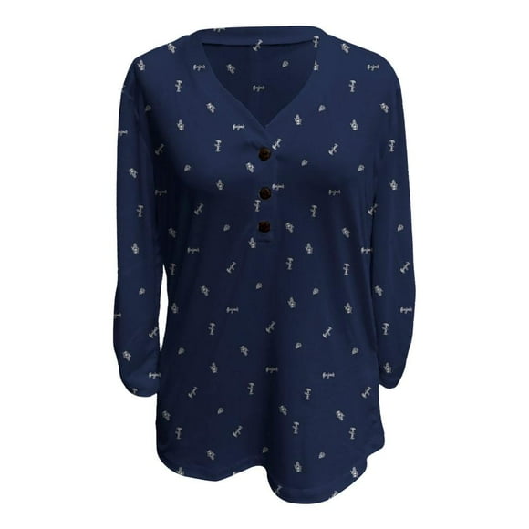 Blusa George Talla EG con Botones Marino