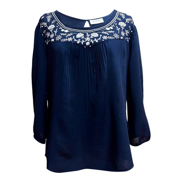 Blusa George Talla G Estampado en Pecho Marino