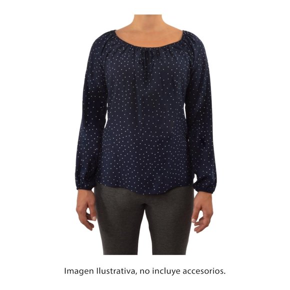 Blusa George Talla M Campesina Puntos Marino