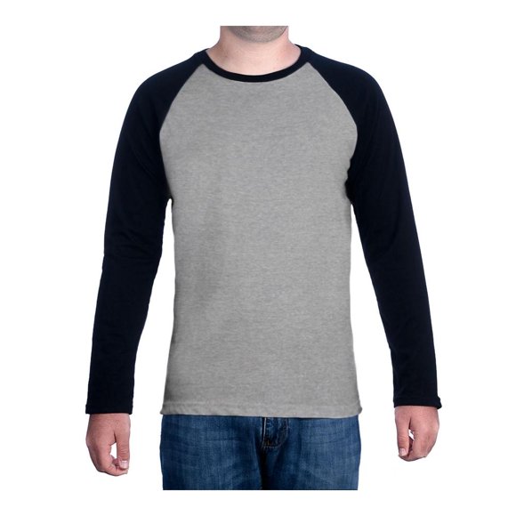 Playera Simply Basic para Hombre, Extragrande Oxford con Azul Marino Manga Larga Talla EG