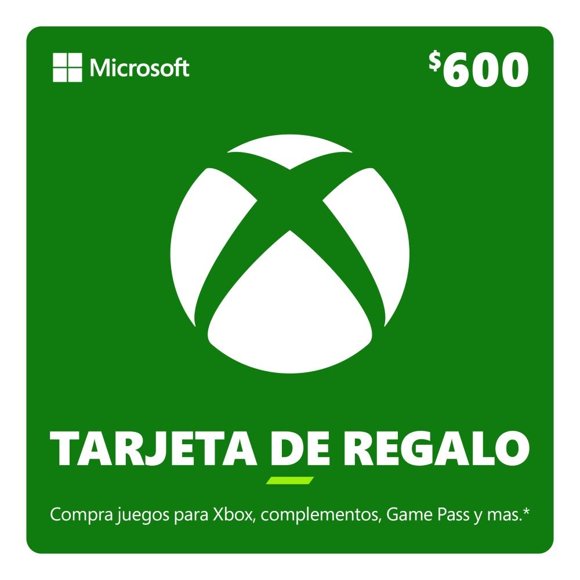 Tarjeta de Regalo Xbox 600 Pesos