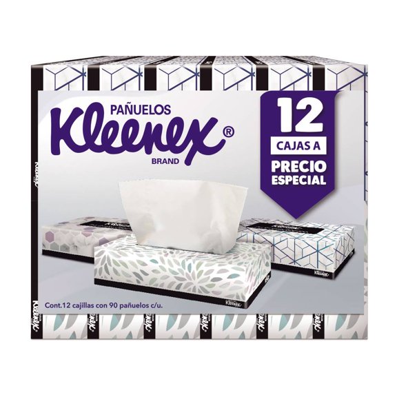 Pañuelos Faciales Kleenex 12 Cajas con 90 pzas c/u