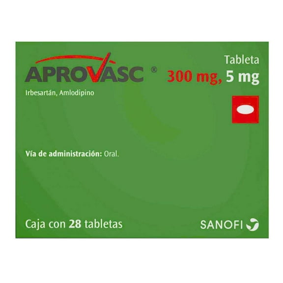 Aprovasc 300 mg, 5 mg 28 Tabletas