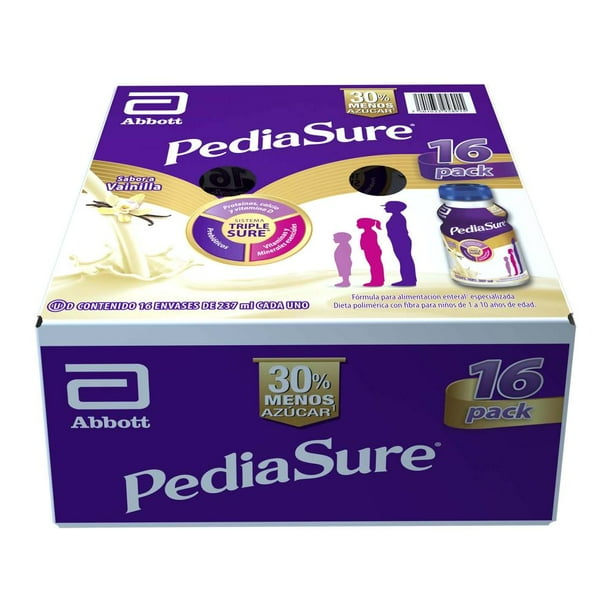 PediaSure Plus Abbott Sabor Vainilla 16 pzas de 237 ml