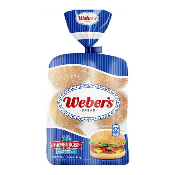 Pan para Hamburguesas Weber's 12 pzas