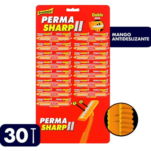 Rastrillos Desechables Perma Sharp II con Doble Hoja 30 pzas