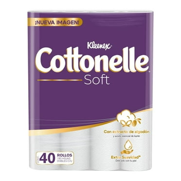 Papel Higiénico Kleenex Cottonelle Soft Care con 40 Rollos