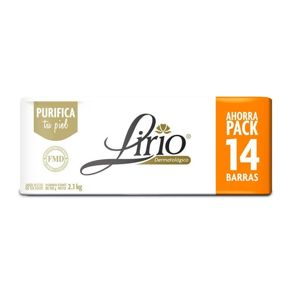 Jabón de Tocador Lirio Dermatológico 14 pzas de 150 g c/u