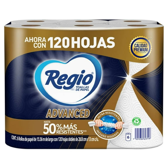 Toallas de Papel Regio Advanced con 6 Rollos