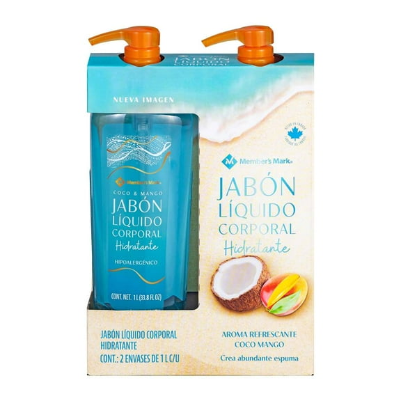 Jabón Corporal Member's Mark Coco-Mango 2 pzas de 1 l c/u