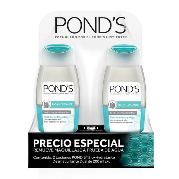 Loción Desmaquillante Pond's Bio-Hydratante 2 pzas de 200 ml c/u