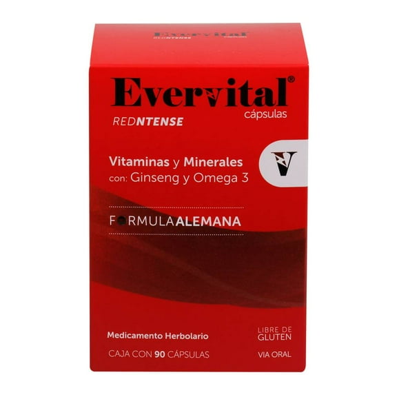 Multivitamínico Evervital Redntense Fórmula Alemana 90 Cápsulas