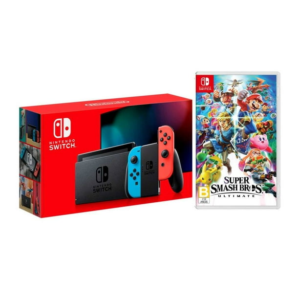 Consola Nintendo Switch Neon 1.1 + Super Smash Bros Ultimate