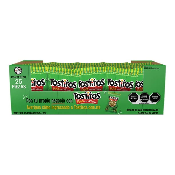 Totopos Tostitos Salsa Verde 25 pzas de 57 g c/u