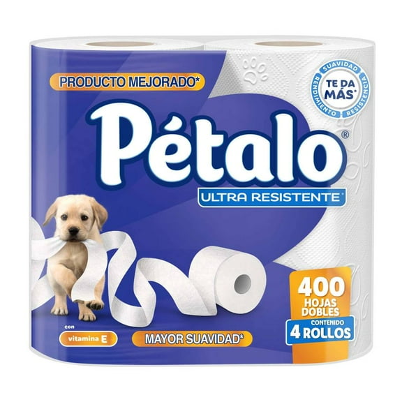 Papel Higiénico Pétalo Ultra Resistente 10 Paquetes con 4 Rollos c/u