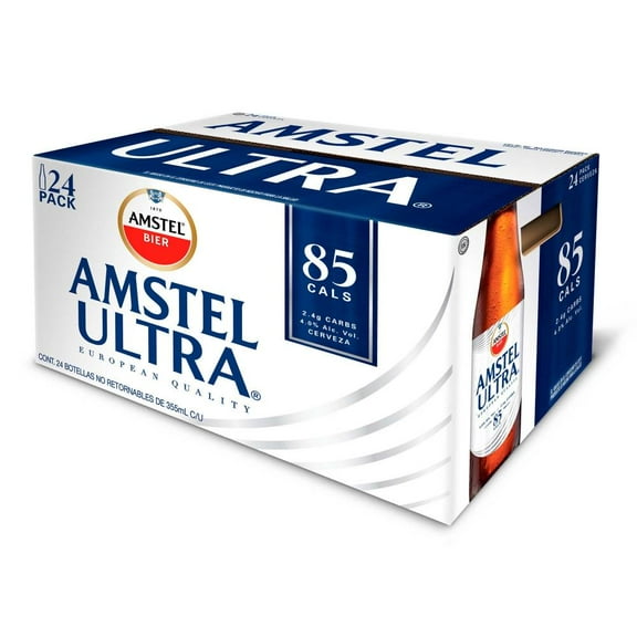 Cerveza Clara Amstel Ultra 24 Botellas de 355 ml c/u