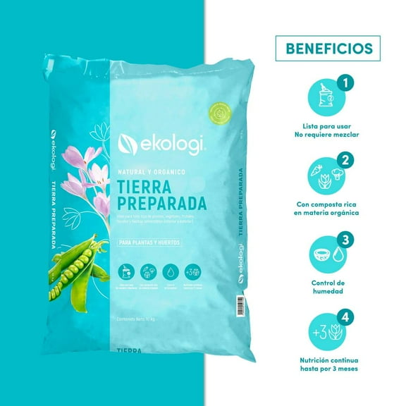 Tierra Preparada Ekologi Natural y Orgánico para Plantas y Huertos 10 kg