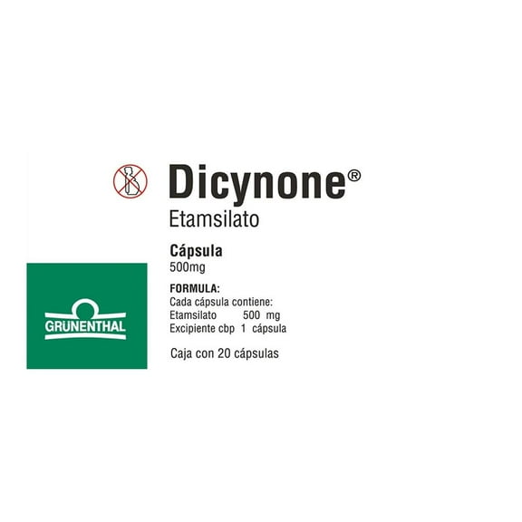 Etamsilato Dicynone 500 mg 20 cápsulas