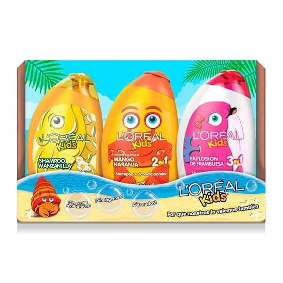 Shampoo L'Oréal Kids 3 pzas de 265 ml c/u