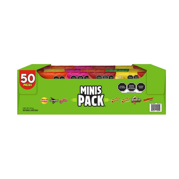 Surtido de Botanas Sabritas Minis Pack con 50 pzas