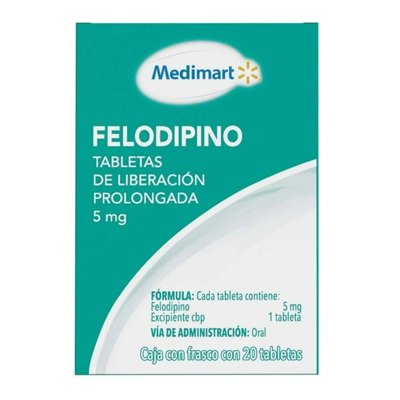 Felodipino Medimart 5 mg 20 tabletas de liberación prolongada