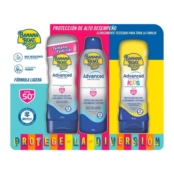 Bloqueador Solar Banana Boat Advanced Protection 3 piezas