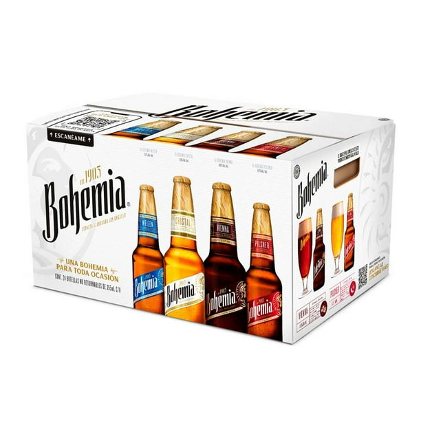 Cerveza Bohemia Variedad 24 pzas de 355 ml c/u