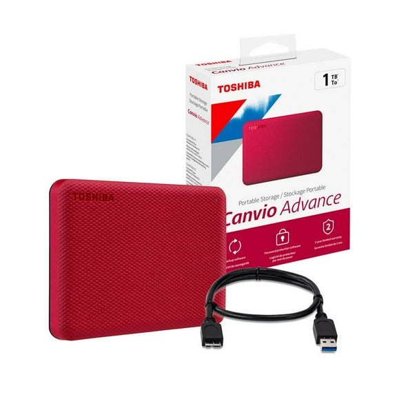 Disco Duro Portátil Externo Toshiba CANVIO Advance® 1 TB Rojo