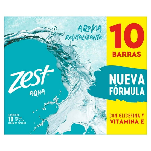 Jabón en Barra Zest Aqua 10 pzas de 135 g c/u