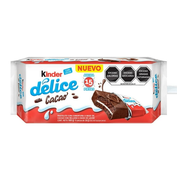 Pastelito Kinder Delice 15 pzas de 39 g c/u