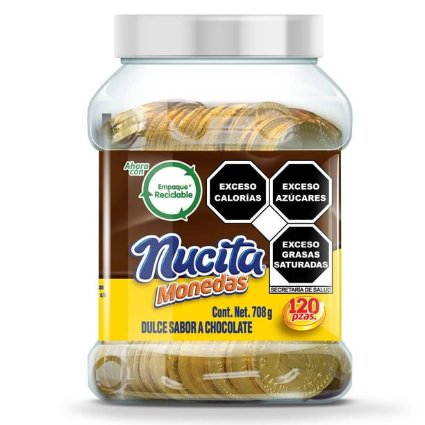 Chocolates Nucita Monedas Vitrolero con 120 pzas