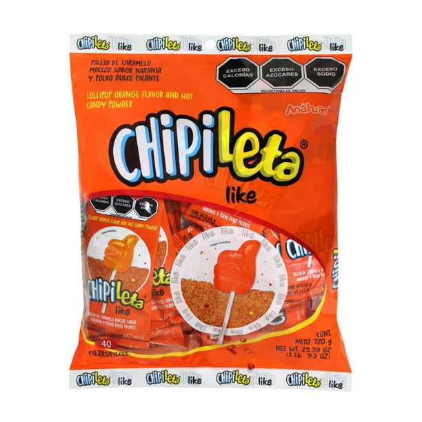 Paleta Chipileta Like Sabor Naranja 40 pzas