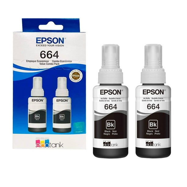 Botellas de Tinta Epson Negro T664 2 pzas